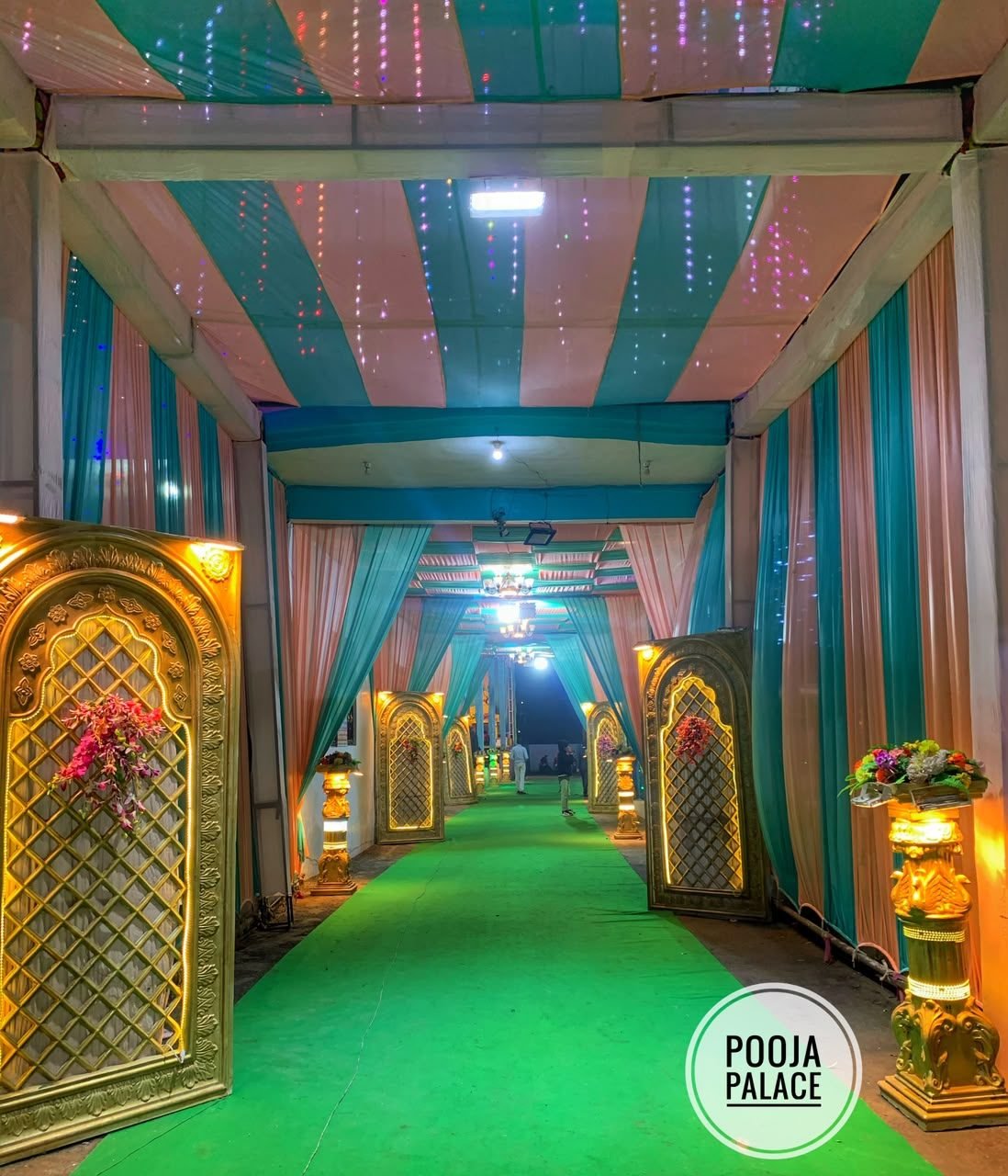 Decorated covered entrance